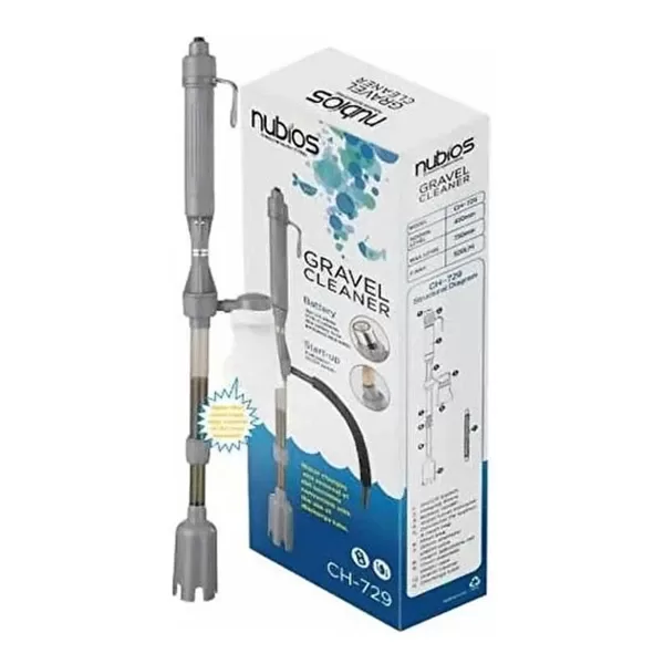 Nubios Elektrikli Akvaryum Dip Süpürgesi Seti 45–75 cm