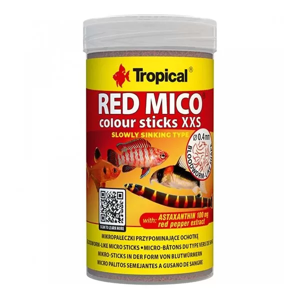 Tropical Balık Yemi Red Mico Colour Sticks XXS 100 ml / 50 gr Mikro Renk Artırıcı