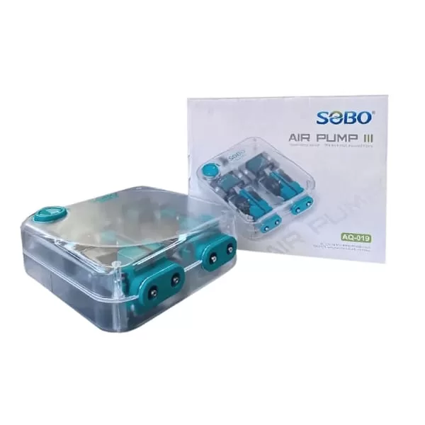 Sobo Hava Motoru AQ-019 Şeffaf Kasa 12W 4x6 L/Dk | Akvaryum Hava Motoru
